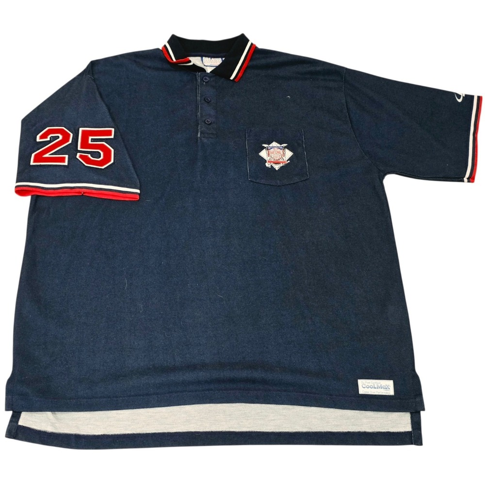 Vintage MLB Umpire Shirt Logo Athletic XL Plate #25 Navy Charlie Williams Era